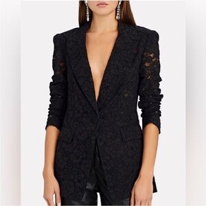 SOLD Veronica Beard Lace Dickey Blazer Long and Lean Jacket Ashburn Black 4